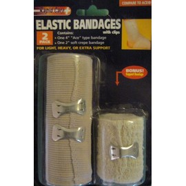 Rapid Care First Aid 80028B 4" Elastic Bandage with Bonus 2" Support Bandage , Beige