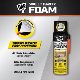 DAP Wall and Cavity Foam with Wide Spray Applicator Aerosol, Off White, 20 oz. (7565000370)