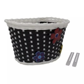 ENIX Plastic Weave Basket Black/White