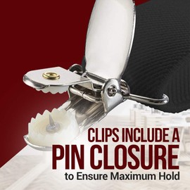 Mens Elastic X Back No Slip Pin Clip Straight Clip Suspenders - Burgundy (Regular, 46" Long)