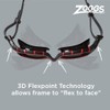 Zoggs Unisex Flex Smaller Fit Swimming Goggles, Red/Black/Smoke Polarized, Small