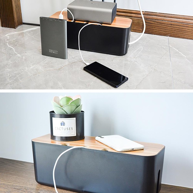 Cable Management Box Cord Organizer Box Hides Power Strips Behind