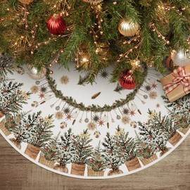 AVOIN colorlife Christmas Tree Skirt 36 Inch, Christmas Trees Ornaments Winter Holiday Tree Mat Decoration