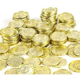 Unbranded 1000 Plastic Pirate Gold Play Toy Coins Birthday Party Favors Pinata Money Coin