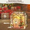 DIY Dollhouse Kit, Miniature House Kit with LED Light, Wooden