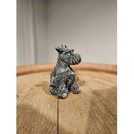 Generisch Schnauzer Dog Figurine Decoration in Grey, Home Decoration, Dog Statue, German Schnauzer Dog