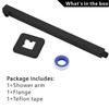 Voolan 20" Square Shower Arm with Flange and Teflon Tape,