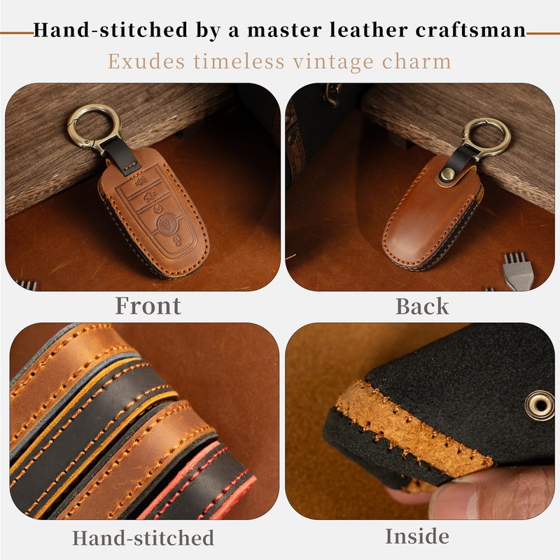 for Lexus Leather Key Fob Cover with Keychain,Leather Key Case