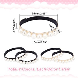 PH PandaHall Pearl Beaded Shoe Straps Elastic Shoe Laces Beads High Heel Shoelaces Anti Loose Shoelace Belt Ankle Straps Detachable Shoe Strap Band for Holding Loose High Heel Shoes 2 Pairs
