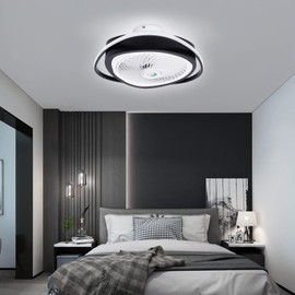 Gdrasuya10 20" Ceiling Fan with Light Modern LED Ceiling Light Fan Bedroom Living Room Office Dining Room Flush Mount Chandelier Fan Light 3 Gear Wind Speed 3 Color Dimmable Ceiling Fan Light Timable