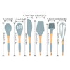 Silicone Cooking Utensils 6 Piece Silicone Utensil Set Durable Wooden