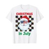Christmas in July Santa Hat Light Hawaiian Tropical Xmas T-Shirt