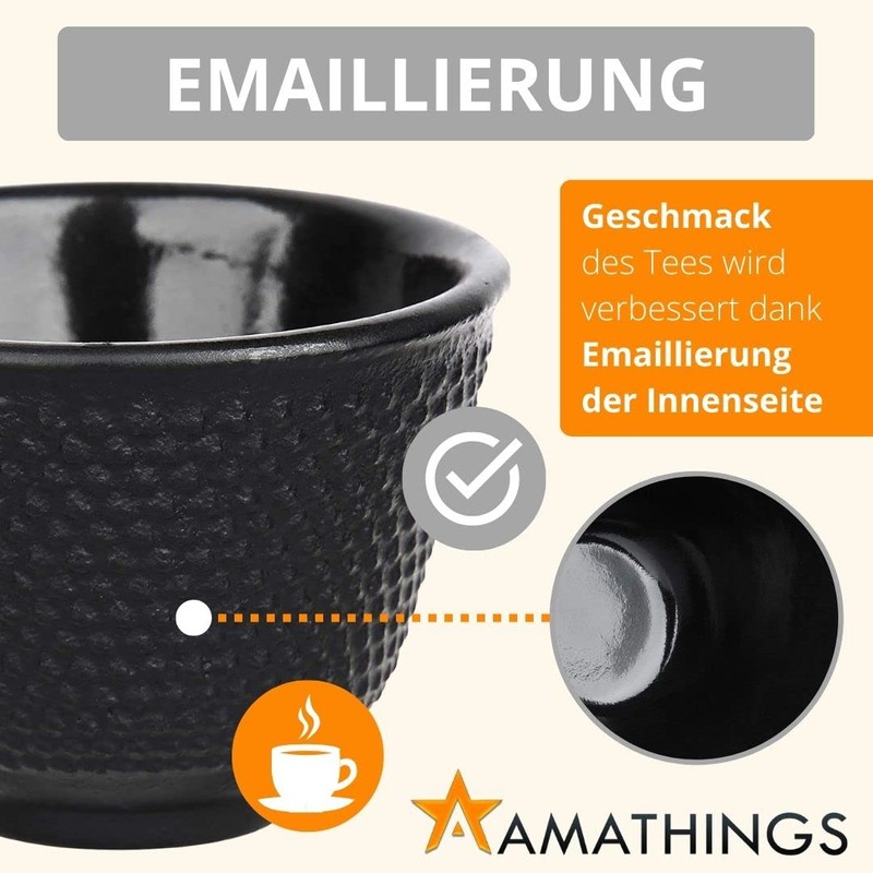 AMATHINGS Traditional Asian Tea Cups (Pack of 4) - Chinese