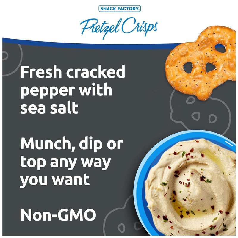 Snack Factory Pretzel Crisps Sea Salt & Cracked Pepper, 7.2