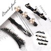 Roczential 8Pack Sparkling Crystal,for Women, Crystal Stone Braided Hair Clips,