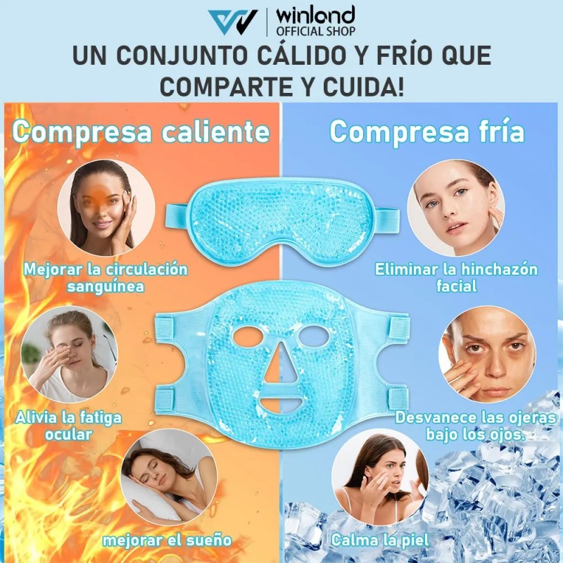 2pcs Máscaras De Fria Caliente Para Ojos Y Cara Reutilizable