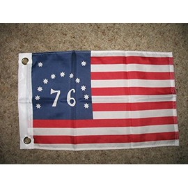 AES 12"x18" Bennington 1776 Boat Motorcycle Car Flag Banner Nylon Polyester Premium Vivid Color and UV Fade Best Garden Outdor Resistant Canvas Header and Polyester Material Flag