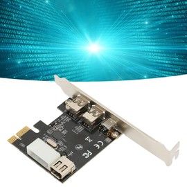 2.5Gbps High Speed PCIE 1X to 1394A Firewire Card, IEEE 1394 PCI Express Controller 4 Ports (3 X 6 Pin and 1 X 4 Pin), 1394a Firewire Adapter for 7/8, for Servers