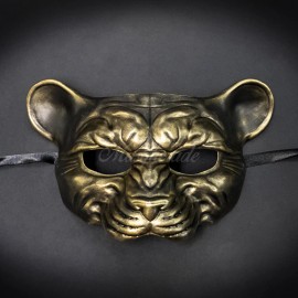 BeyondMasquerade Leopard Animal Masquerade Mask, Men's Masquerade Mask, Gold Ball Mask