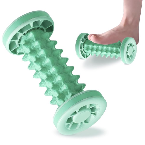 Silkwish Foot Massage Roller, Silica Gel Foot Massager, Foot Roller, for Plantar Fasciitis and Foot Pain, Stress Reduction and Relaxation (Green)