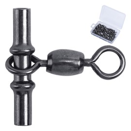 Goture Rolling Swivels, Set of 30, Swivels, Parent and Child Salcans, T-Shaped Sleeve Swivels, Line Protection, Cross Line Swivels, Bearings, Reducing Line Stirring, Fast Rotation, Corrosion