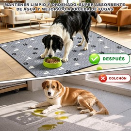 Almohadillas Lavables para Perros,Impermeable Almohadilla de Entrenamiento,Tapetes Reutilizable de Entrenamiento para Perros,Almohadilla con Antideslizante Inferior para Perro Gatos (B-90X140CM(2PCS))