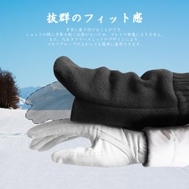 Golf Gloves, Thermal Gloves, Fleece, Soft, Fleece Lined, Thermal, Hand Warmer, For Both Hands, Men's, Women's, Outdoors, Warm, Winter Golf, Cold Protection (Black, L)