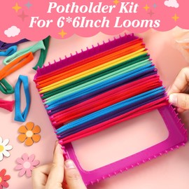 600 pieces Loom Loops Potholder Muti-colored Weaving Loom Loops Potholder Loops Elastic Weaving Craft Loops for DIY Flexible Loom Kit Colorful Weaving Crafts for Kids Adults DIY Crafts Supplies