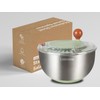 Lunememo Stainless Steel Salad Spinner, Lettuce Spinner with Drain, Non-Slip