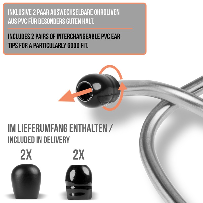Pulox Cardiology Stethoscope with Stainless Steel Double Head Swivel