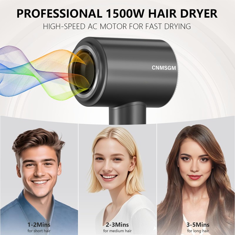 Hair Dryer, High Speed Ionic Blow Dryer, 5X-Fast Drying, 2