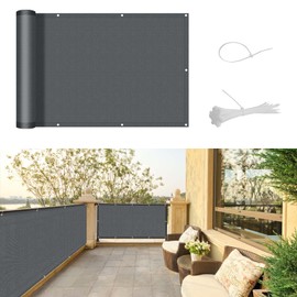 Sunny Guard Balcony Privacy Screen, Balcony Covering, PES, UV Protection Balcony Screening, Weatherproof, with Cable Ties, 80 x 300 cm, Anthracite