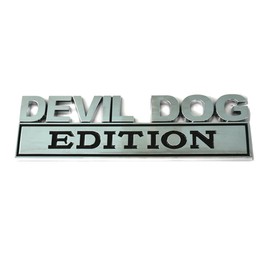 Dog Car Badge Devil Dog Edition Emblem, Funy Dogs Badge Rated Car Emblem Automotive Badge Decals and Stickers for Car, Truck, Rv, Boat Exterior Decoration (Chrome/Black)