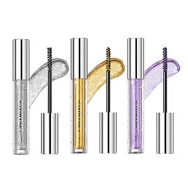 3-teiliges Mascara für Wimpern, bunte Wimperntusche in Diamant-Glitzerfarbe, glänzende, funkelnde, wasserfeste, lang anhaltende, wischfeste Wimperntusche, für den Einsatz auf der Partybühne