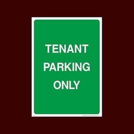 Tenant Parking only Plastic Sign with 4 Pre-Drilled Holes (P12) - No Parking, Private Property, Visitor, Customer, Car Park, Reserved