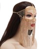 EINCORN Faux Crystal Masquerade Mask Veil Face Chain Belly Dance