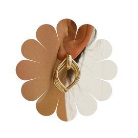 Vintage Golden Irregular Square Dangle Earrings Boho Multi Circle Dangle Earrings for Women Girls, Cubic Zirconia, Cubic Zirconia