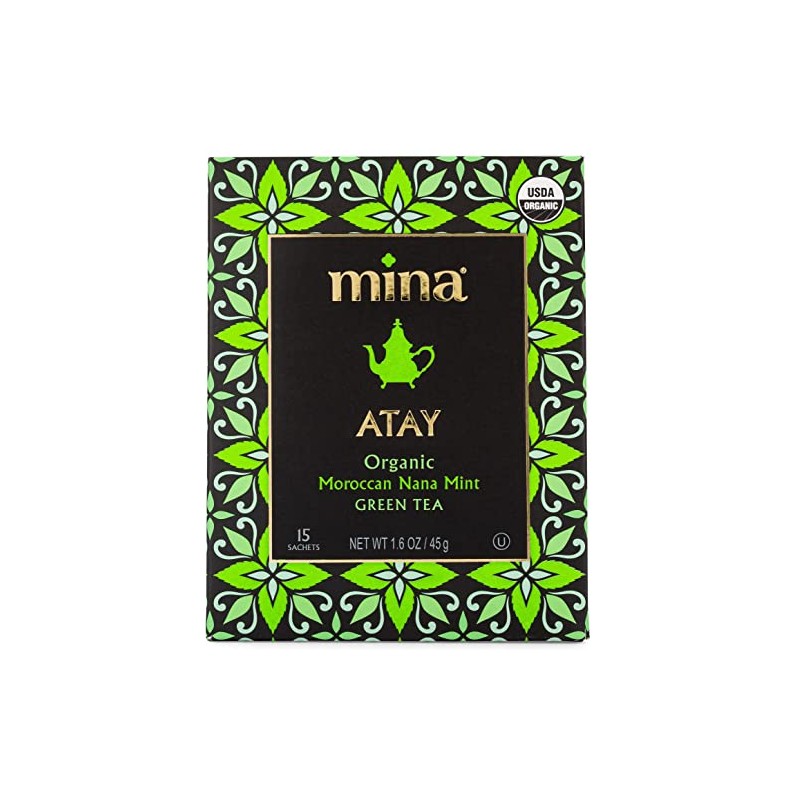 Mina Atay, bolsas de té verde menta marroquí, 15 sobres