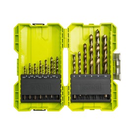 RYOBI HSS RAK19HSS2 19 Piece Drill Bit Set for Metal, Wood and Plastic