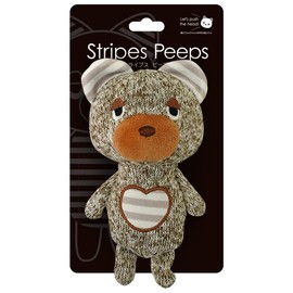 Super Cat Striped Peeps Bear Dog Toy
