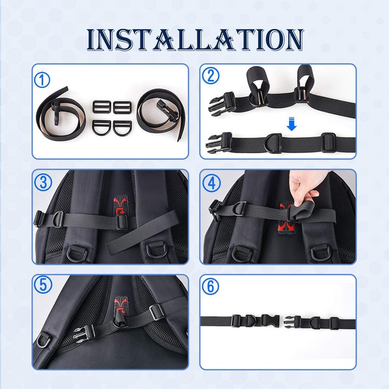 UBRAVE 2 Pcs Backpack Chest Strap,Adjustable Backpack Chest Strap, Rucksack