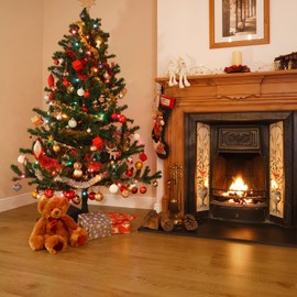 MIRUO SPC Vinyl Plank Flooring 9 Pieces Easy DIY Luxury Vinyl Flooring Tiles Wood Look Water Proof Surface Rigid Core, Burlywood 48 * 7 * 0.2 inch (A-GE16001-MI-USAM021)