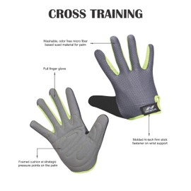 Nivia Cross Training Full Finger Gym Gloves (Grey/Green, Size - Large) for Men | Material - Leather | Perfect for Weight Lifting | Training Gym Workout | Pull-ups | Strong Grip Gym Gloves