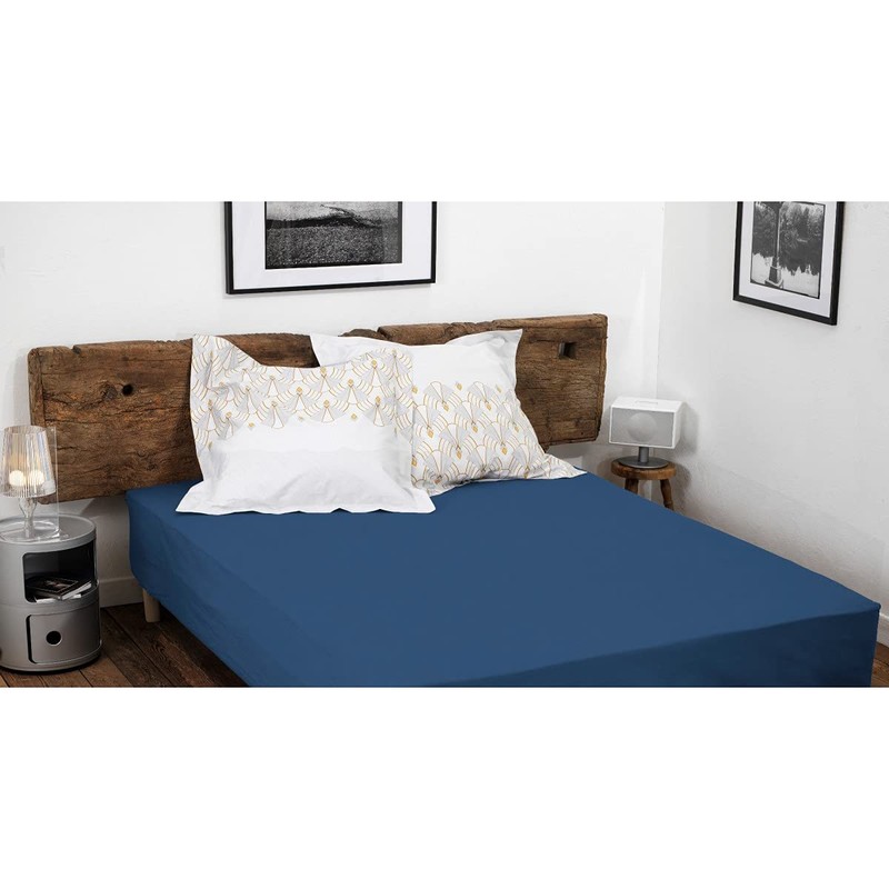 Home Linge Passion Dark Blue Fitted Sheet, 90 x 190