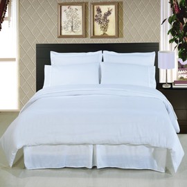 Royal Hotel Bedding Queen Solid White Wrinkle-Free Brushed Microfiber Sheet Set, deep Pocket, 95gsm, 100% Luxury Sheets.