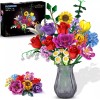 PLAXSOON Flower Bouquet Building Set Valentines Day,18 Flowers Rose Building