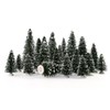 20pcs Snowy Pine Trees Mini Christmas Trees Covered Snow with