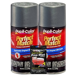 Dupli-Color Gunmetal Metallic Exact-Match Automotive Paint For GM Vehicles - 8 oz, Bundles with Prep Wipe (3 Items)