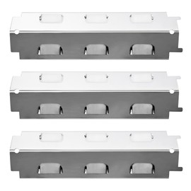 Criditpid Barbecue Heat Shield Plate Replacement Parts for Master Chef, Charbroil, Kenmore, Master Forge, Thermos. Stainless Steel BBQ Burner Cover, Heat Tent, Flame Tamer.(3-Pack)