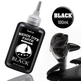 Black Epoxy Resin Pigment Paste - 4.5oz Concentrated Black Resin Dye Paste for DIY Resin Art, UV Resin Jewelry Making, River Table - Solid Black Color Pigment Paste for Resin Painting, Coaster, Crafts